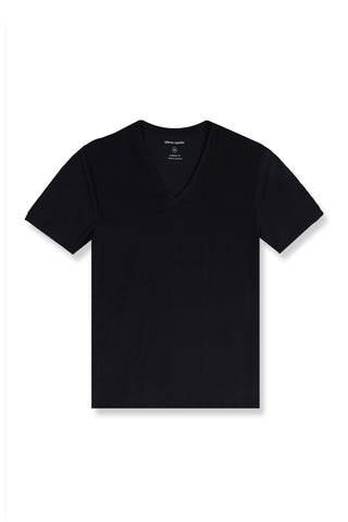 PIERRE CARDIN Modern Fit V-Ausschnitt T-Shirt - Night Coal - 29991 9000.9000