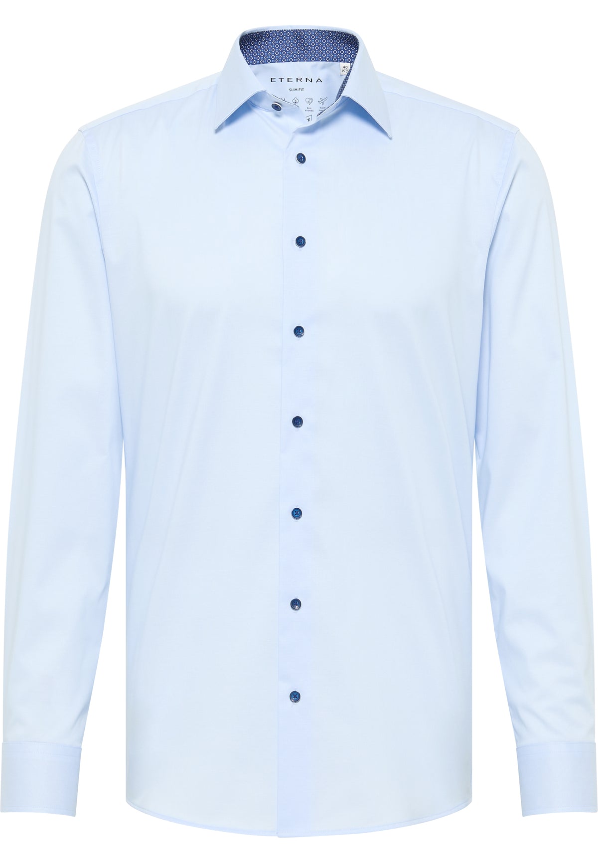 ETERNA SLIM FIT Performance Shirt Langarm Hemd hellblau 4060-10-F14P von Eterna