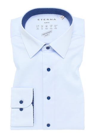 ETERNA SLIM FIT Performance Shirt Langarm Hemd hellblau 4060-10-F14P