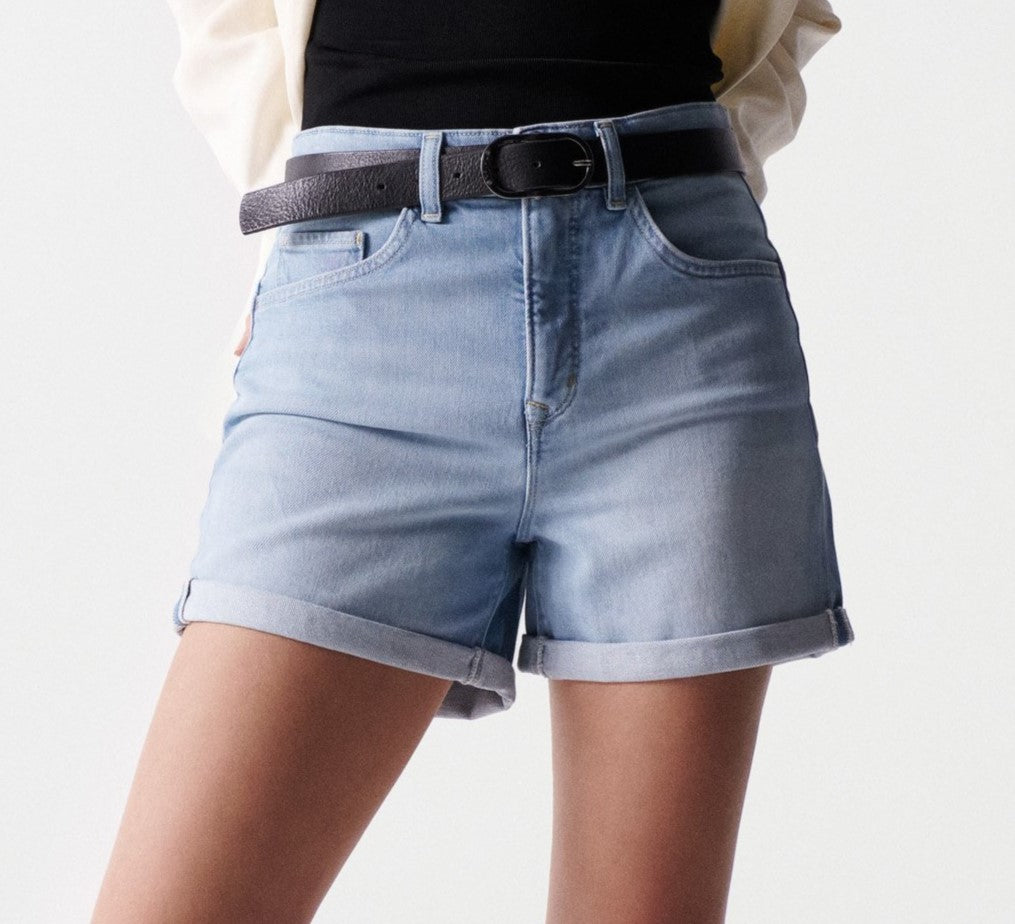 SALSA Glamour Push In Jeans Shorts - Misty Shore Blue - 21005716.0851