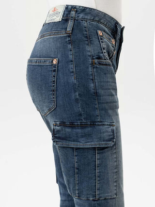 HERRLICHER Shyra Cargo Jogg Denim relaxed - Deep Indigo Wash - 5878-D9648-771