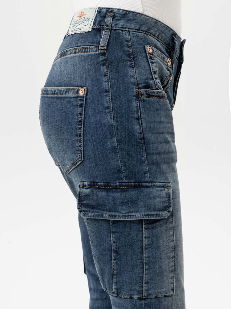 HERRLICHER Shyra Cargo Jogg Denim relaxed - Deep Indigo Wash - 5878-D9648-771