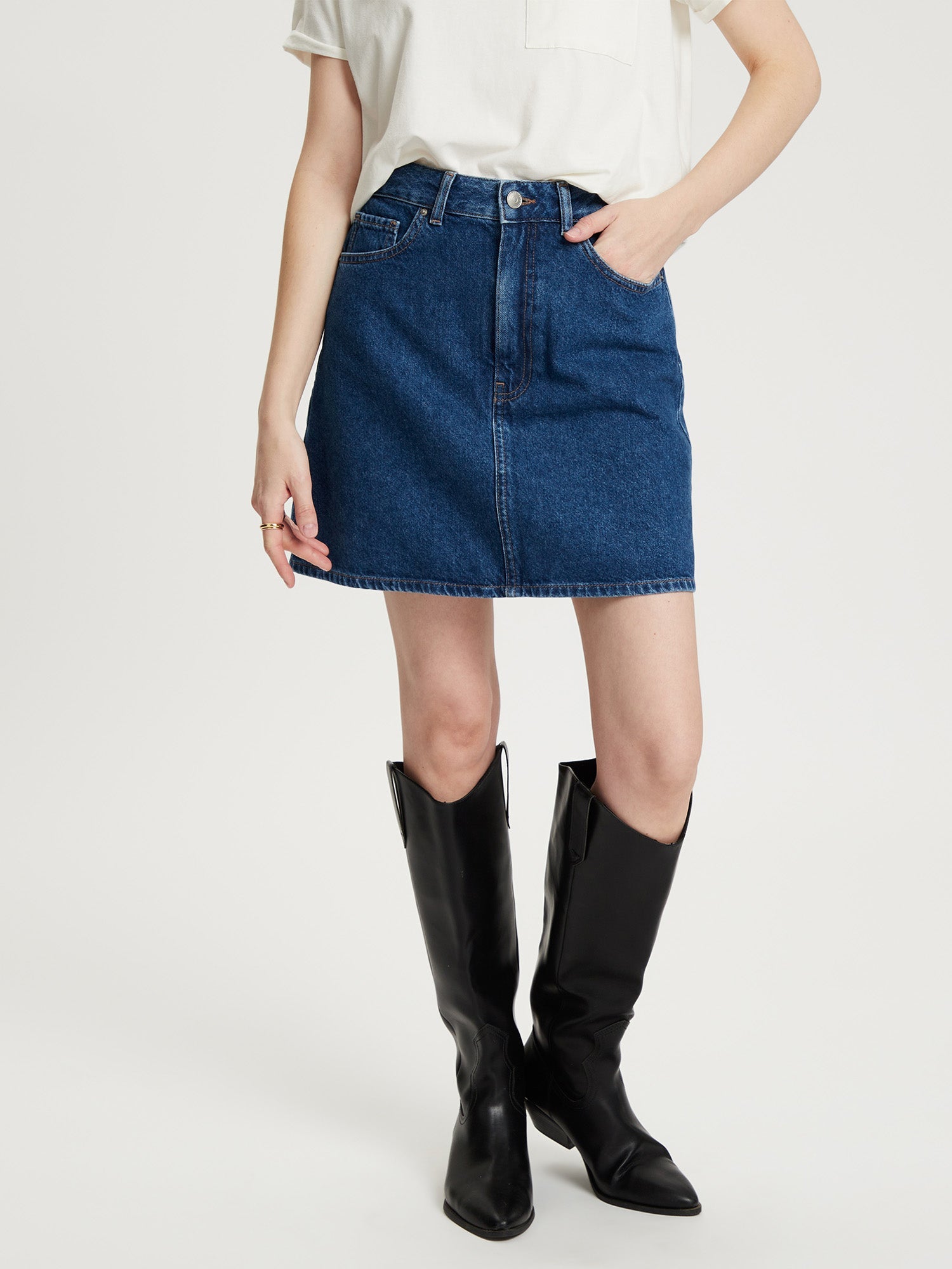 CROSS JEANS SKIRT Mini Rock A-Linien - Ocean Ink Blue - B302-007