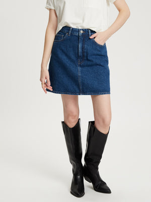 CROSS JEANS SKIRT Mini Rock A-Linien - Ocean Ink Blue - B302-007