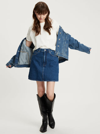 CROSS JEANS SKIRT Mini Rock A-Linien - Ocean Ink Blue - B302-007