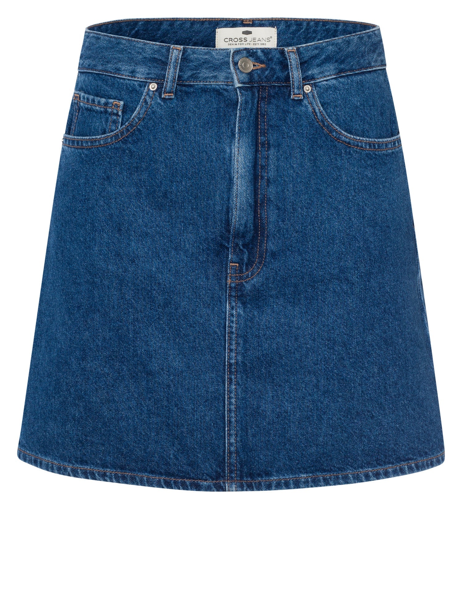 CROSS JEANS SKIRT Mini Rock A-Linien - Ocean Ink Blue - B302-007 von Cross Jeans
