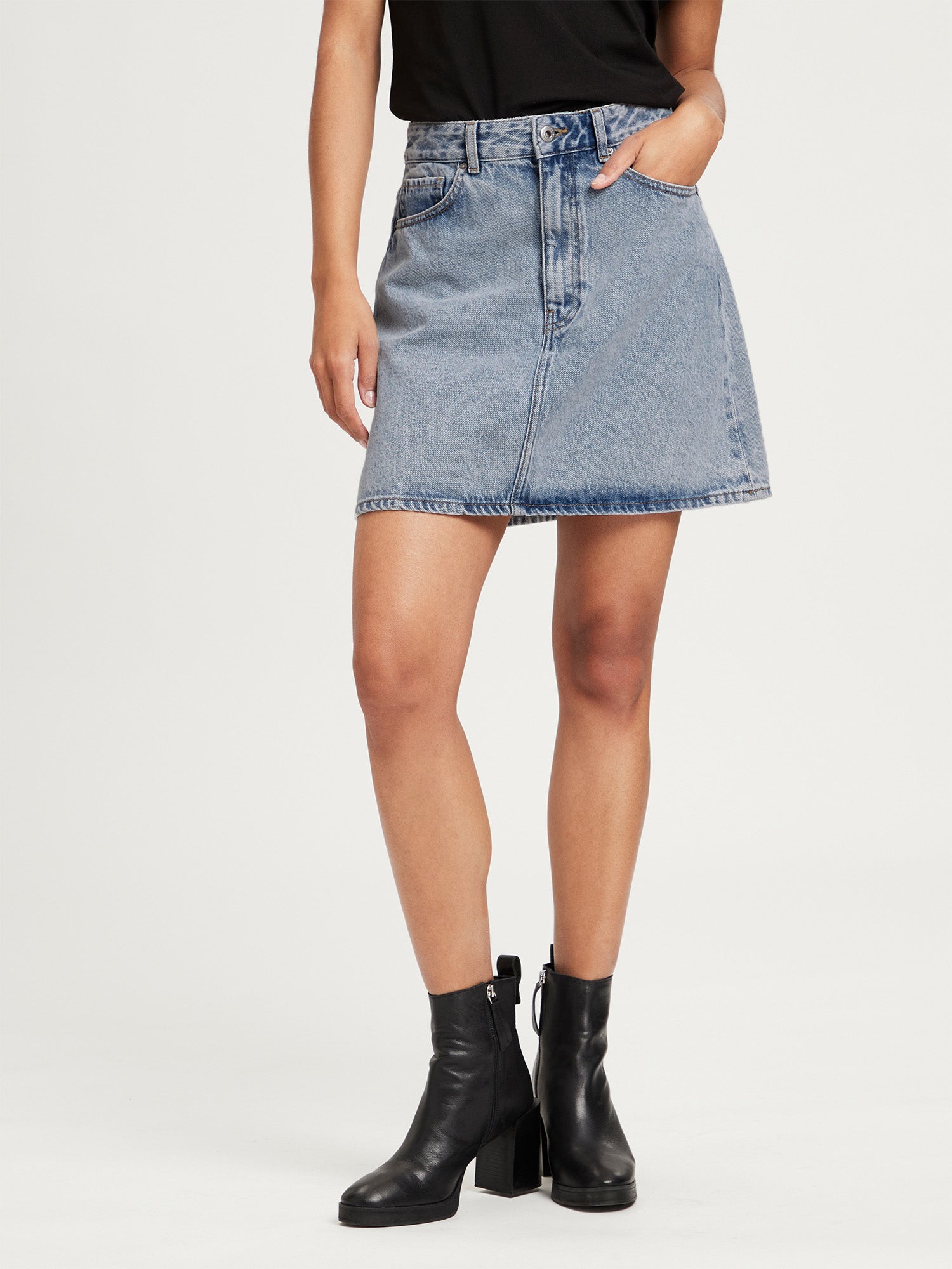 CROSS JEANS Skirt Mini A-Linien - Light Denim Sky - B302-008