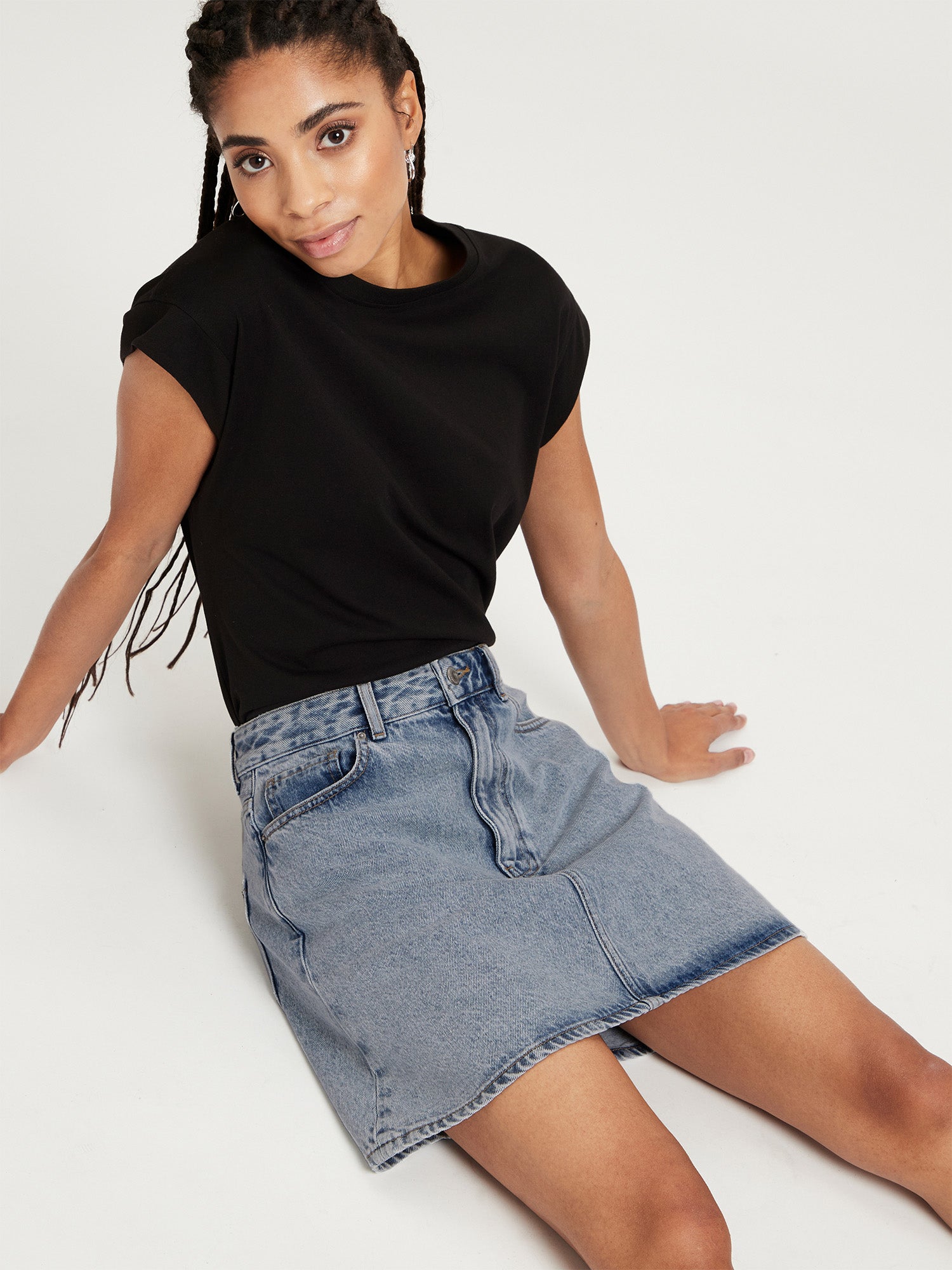 CROSS JEANS Skirt Mini A-Linien - Light Denim Sky - B302-008 von Cross Jeans