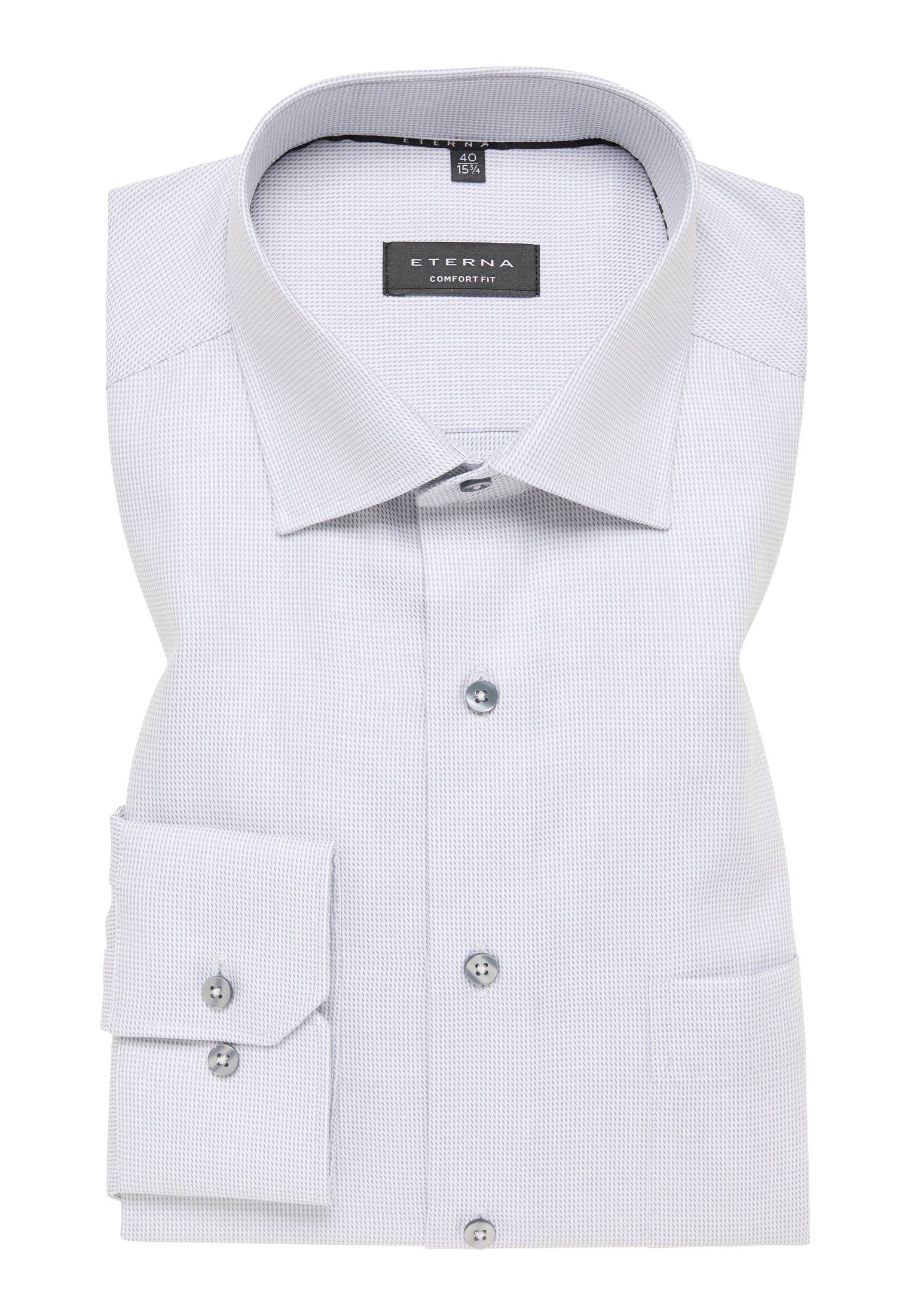 ETERNA COMFORT FIT Langarm Hemd - Silver Mist Twill - 3116-32-E169 von Eterna