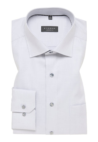 ETERNA COMFORT FIT Langarm Hemd - Silver Mist Twill - 3116-32-E169