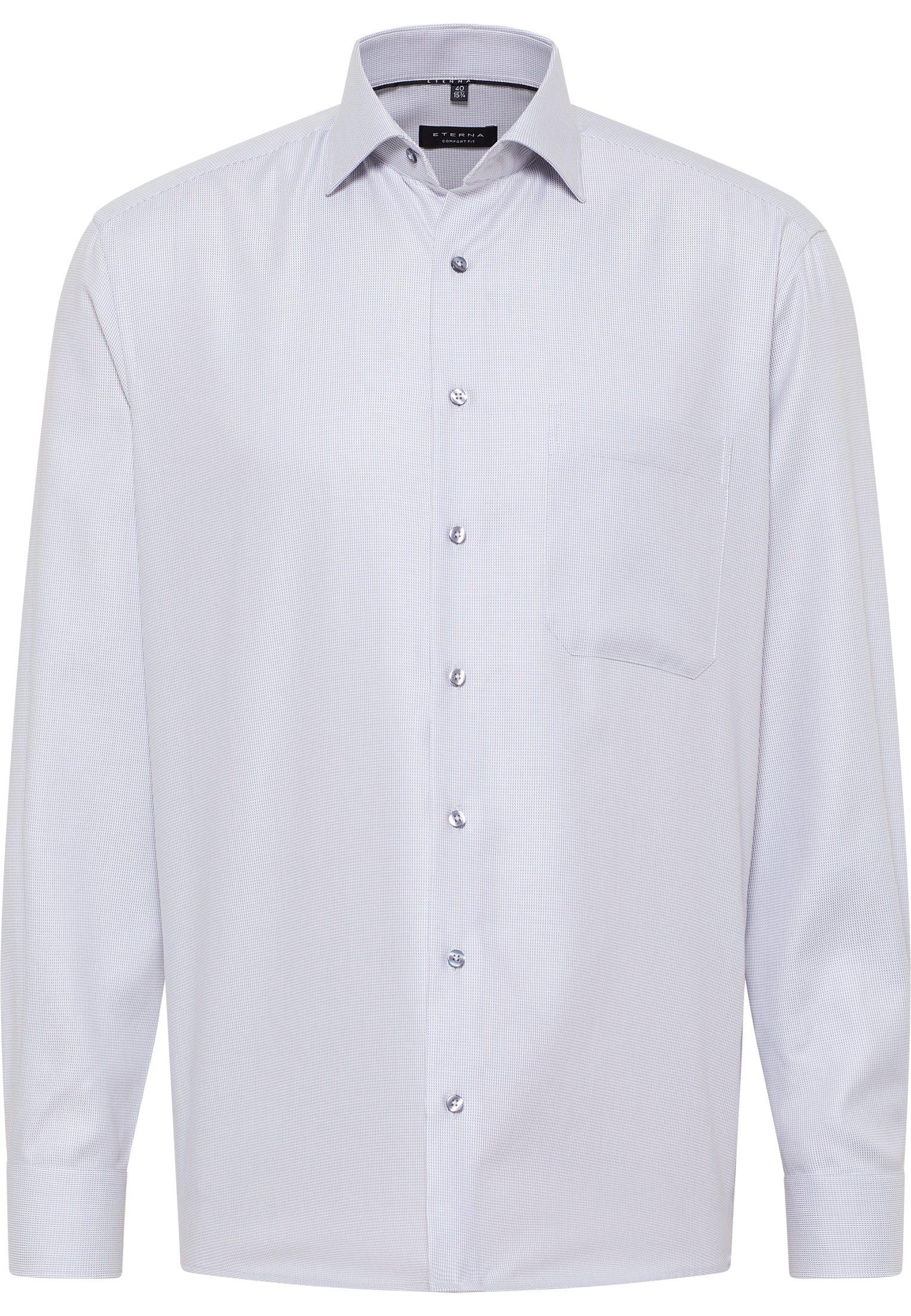 ETERNA COMFORT FIT Langarm Hemd - Silver Mist Twill - 3116-32-E169