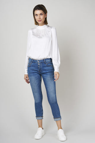 BLUE FIRE Gigi Slim Tapered Jeans - Sunlit Stone Blue - 1112.261