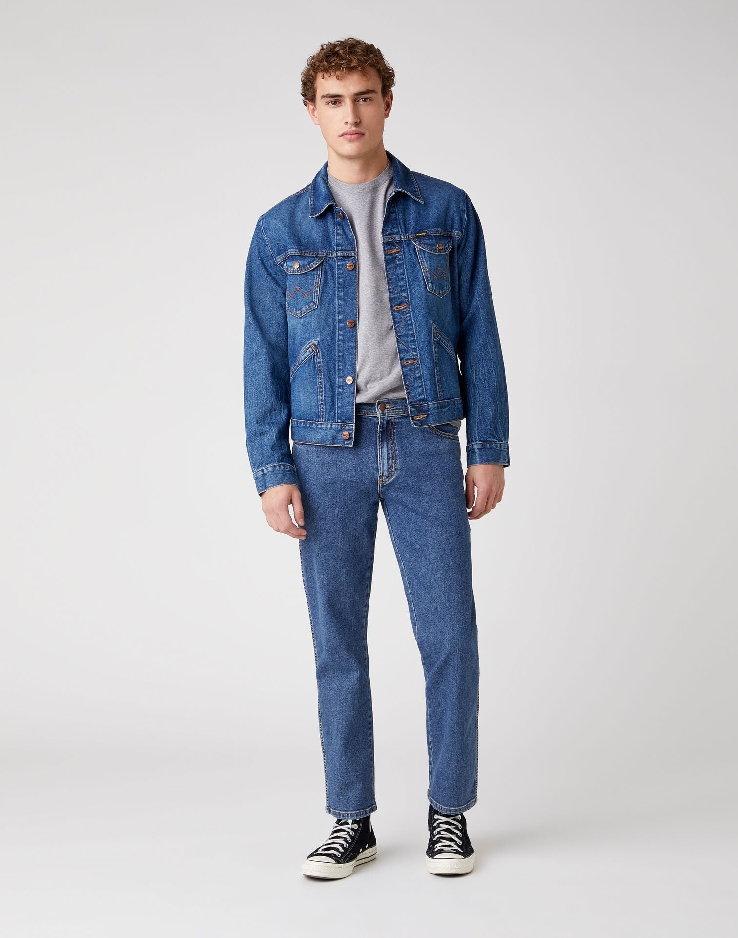 WRANGLER TEXAS stonewash Straight Jeans - Seabreeze Indigo Denim - W12133010