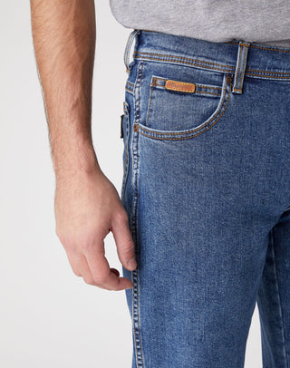 WRANGLER TEXAS stonewash Straight Jeans - Seabreeze Indigo Denim - W12133010