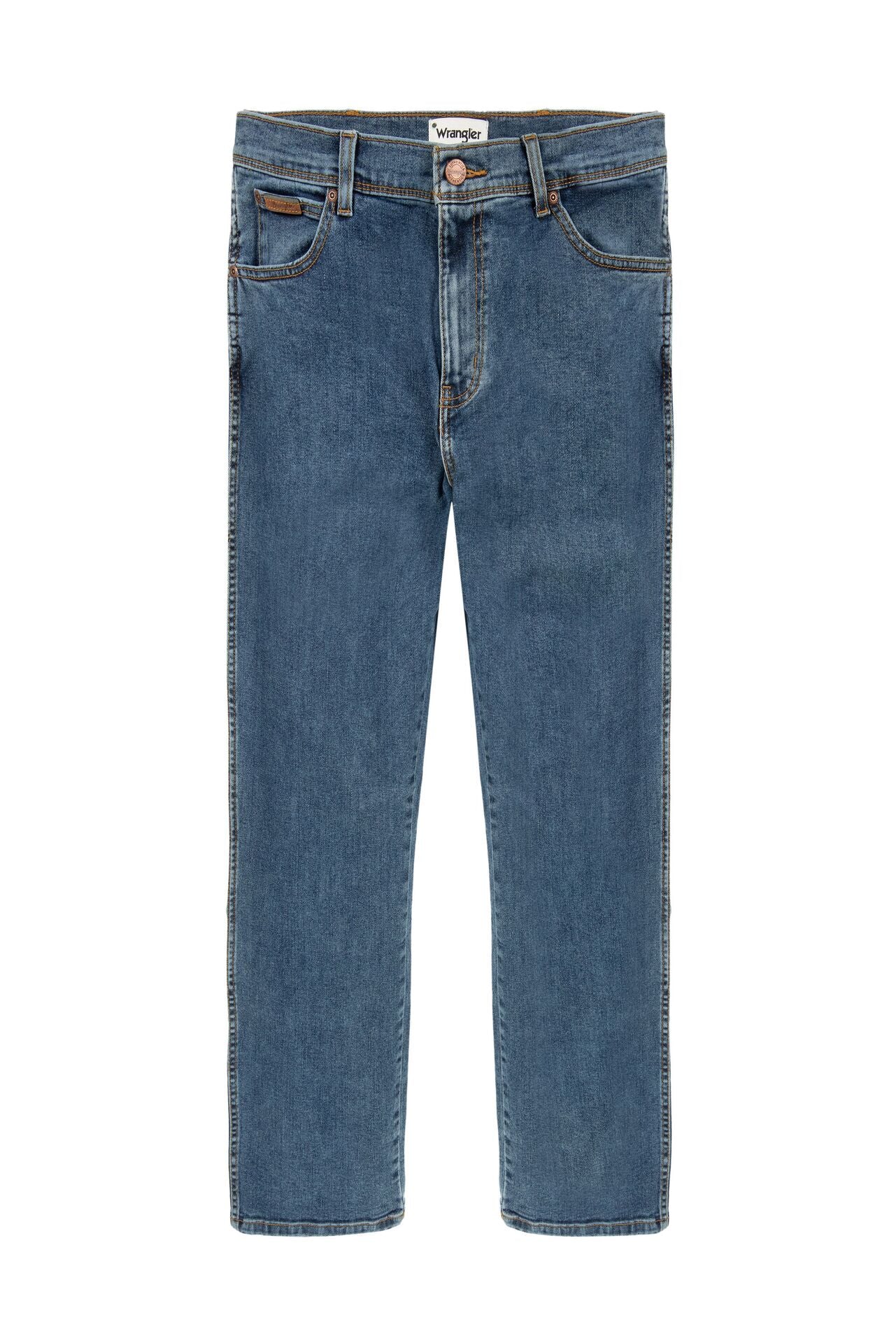 WRANGLER TEXAS stonewash Straight Jeans - Seabreeze Indigo Denim - W12133010 von Wrangler