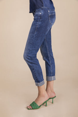 BLUE FIRE Nancy Slim-Fit Jeans - Pinstripe Dusk Indigo - 1001.2258