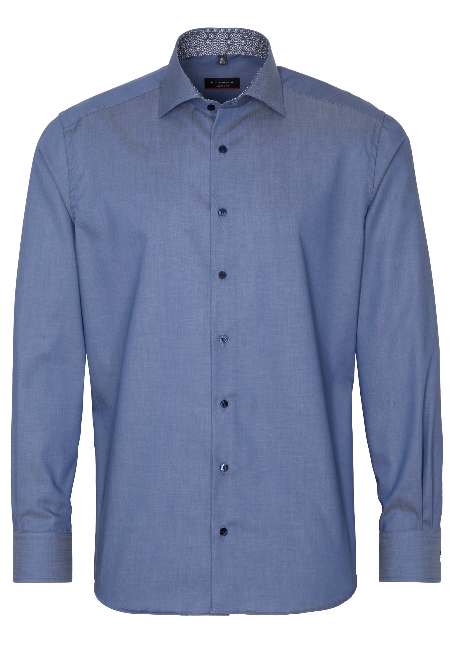 ETERNA MODERN FIT Langarm Hemd - Coastal Blueprint - 3368-08-X14K