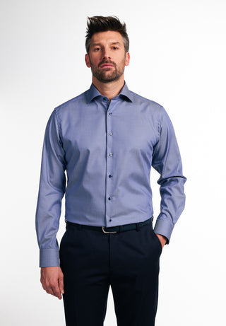 ETERNA MODERN FIT Langarm Hemd - Coastal Blueprint - 3368-08-X14K