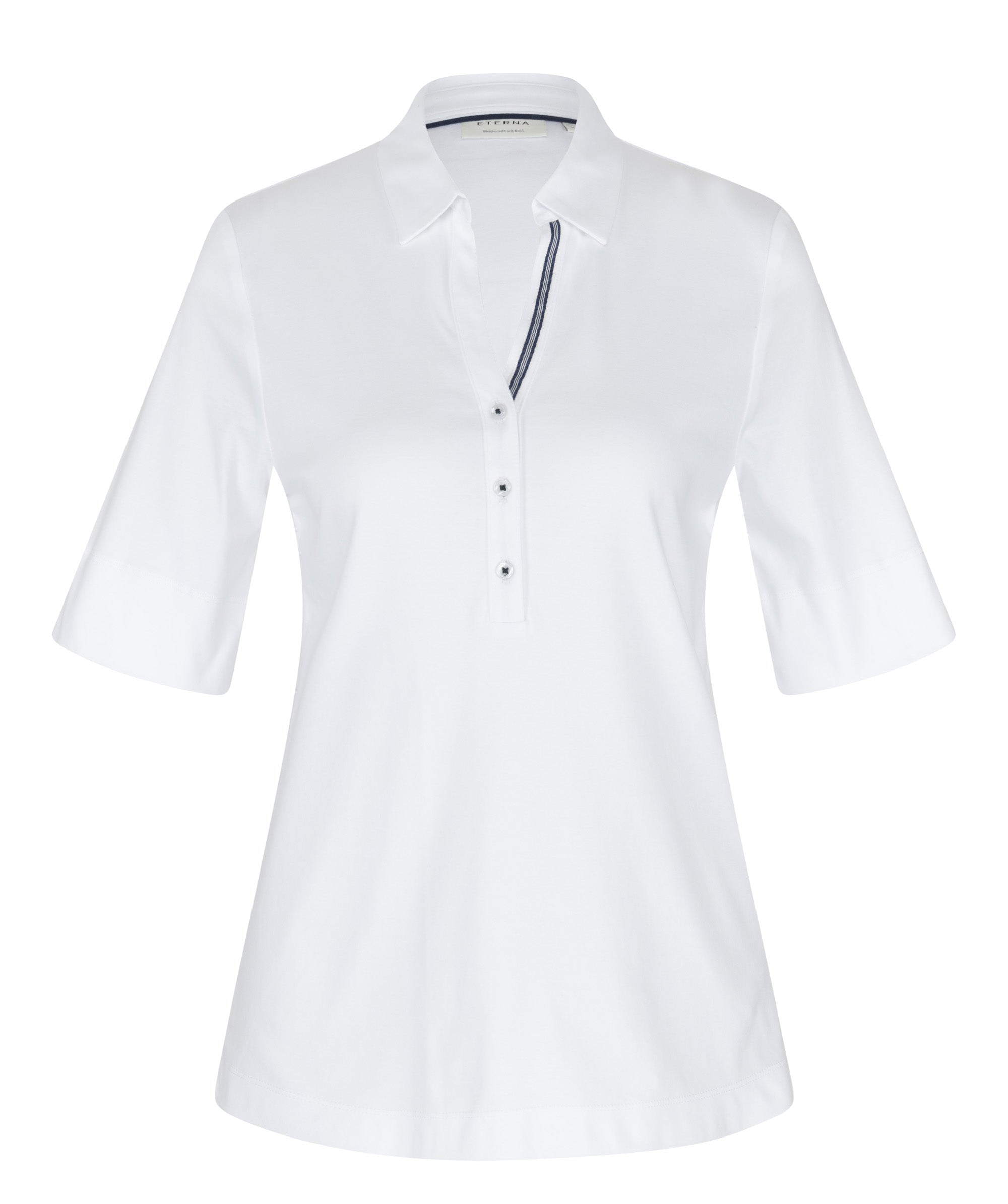 ETERNA FITTED Kurzarm Bluse weiss stretch 5158-00-H554 - JERSEY SHIRT von Eterna