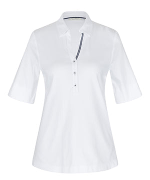 ETERNA FITTED Kurzarm Bluse weiss stretch 5158-00-H554 - JERSEY SHIRT