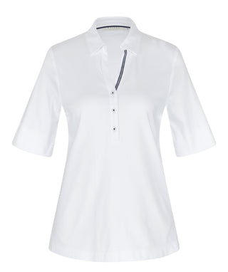 ETERNA FITTED Kurzarm Bluse weiss stretch 5158-00-H554 - JERSEY SHIRT