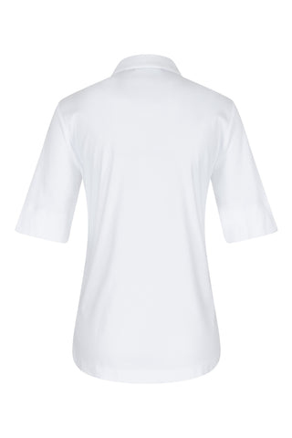 ETERNA FITTED Kurzarm Bluse weiss stretch 5158-00-H554 - JERSEY SHIRT