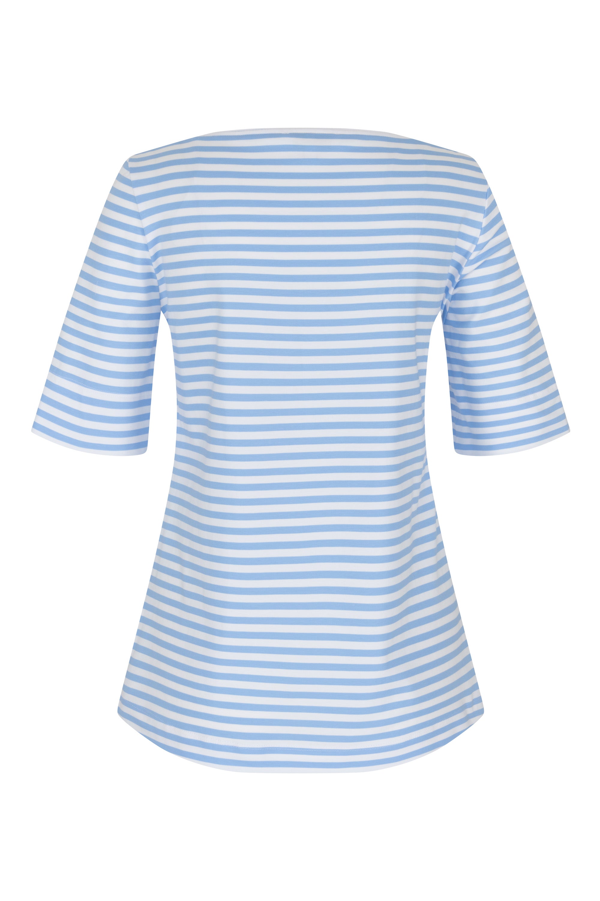 ETERNA FITTED Kurzarm Bluse blau gestreift stretch 6383-11-H555 - JERSEY SHIRT von Eterna