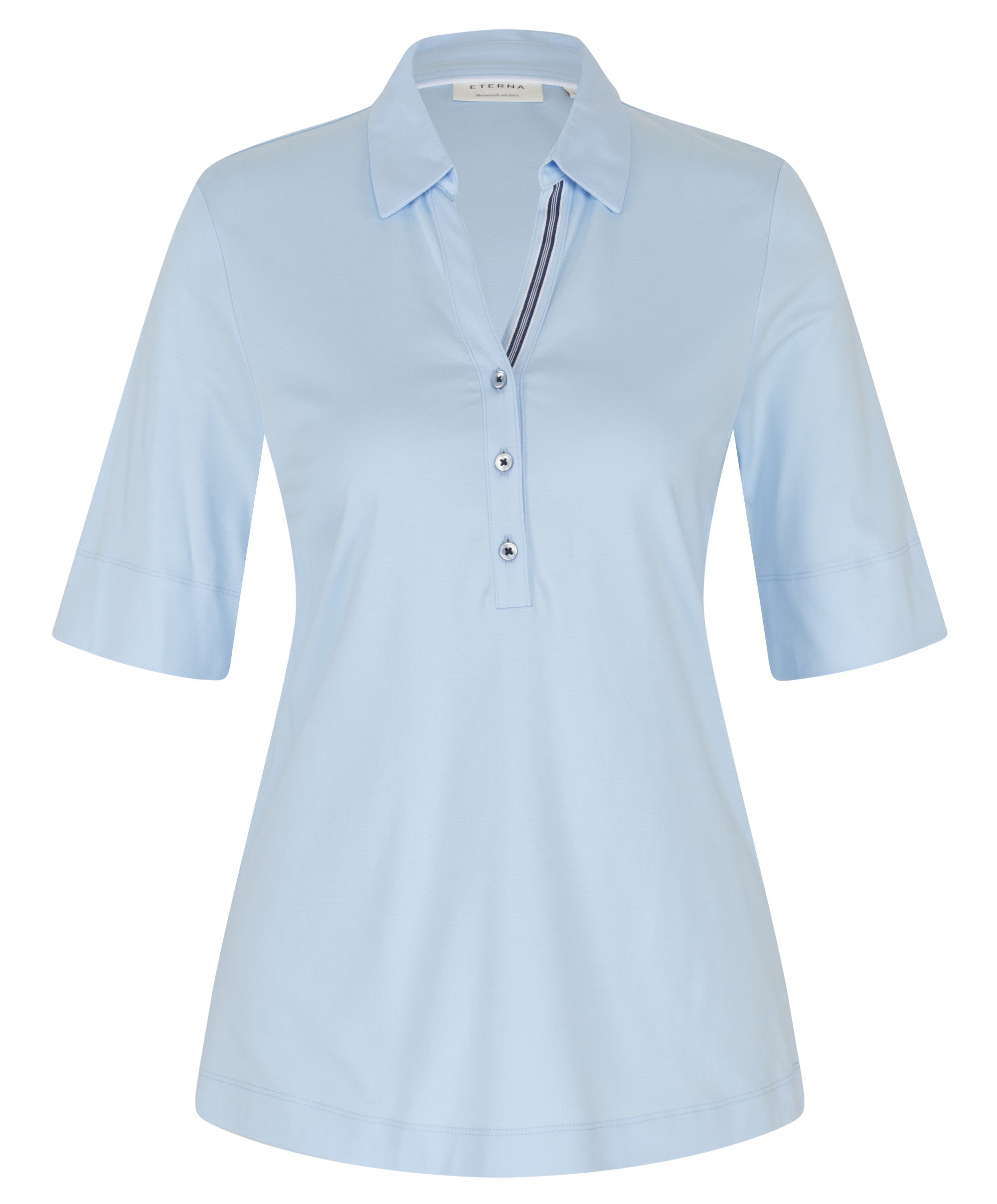 ETERNA FITTED Kurzarm Bluse hellblau stretch 5158-11-H554 - JERSEY SHIRT von Eterna