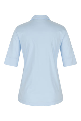 ETERNA FITTED Kurzarm Bluse hellblau stretch 5158-11-H554 - JERSEY SHIRT