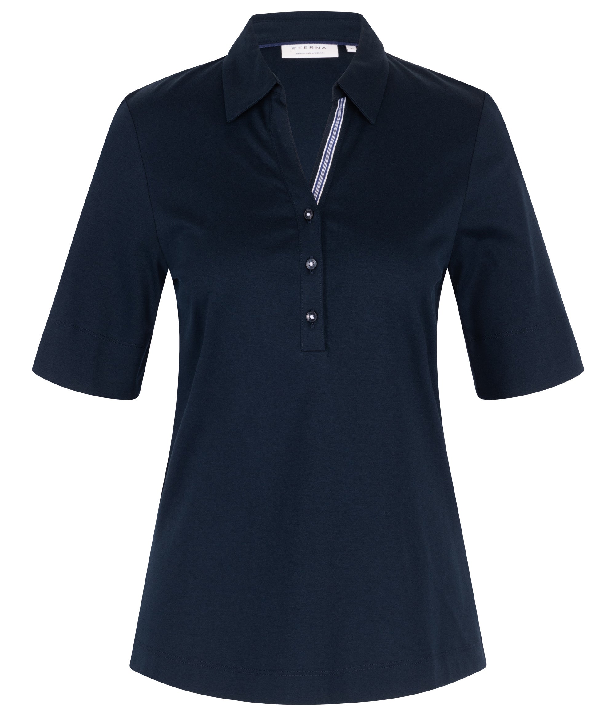 ETERNA FITTED Kurzarm Bluse marine stretch 5158-19-H554 - JERSEY SHIRT von Eterna