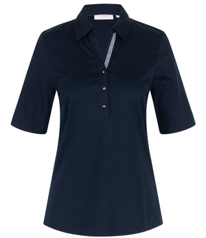 ETERNA FITTED Kurzarm Bluse marine stretch 5158-19-H554 - JERSEY SHIRT