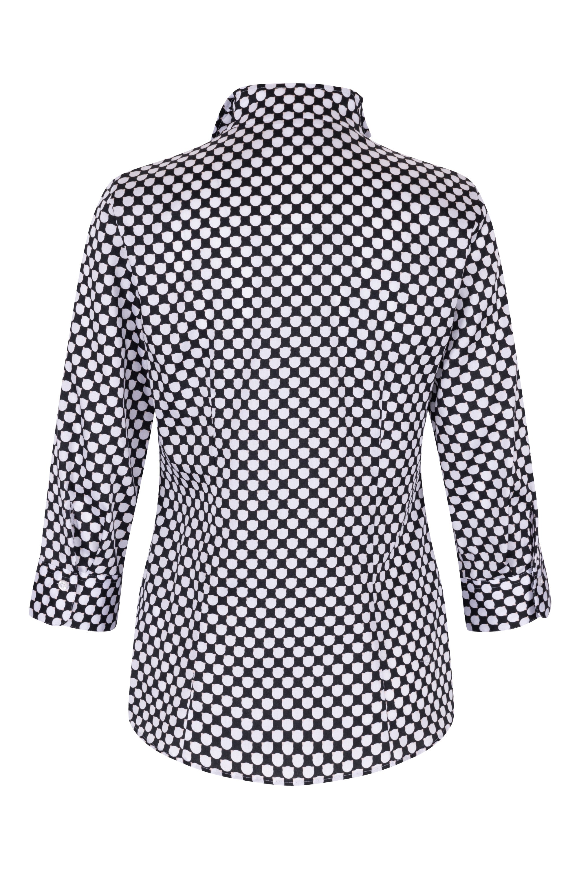 ETERNA REGULAR FIT 3/4 Arm Bluse weiß/schwarz satin print 7883-39-R469 von Eterna