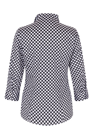 ETERNA REGULAR FIT 3/4 Arm Bluse weiß/schwarz satin print 7883-39-R469