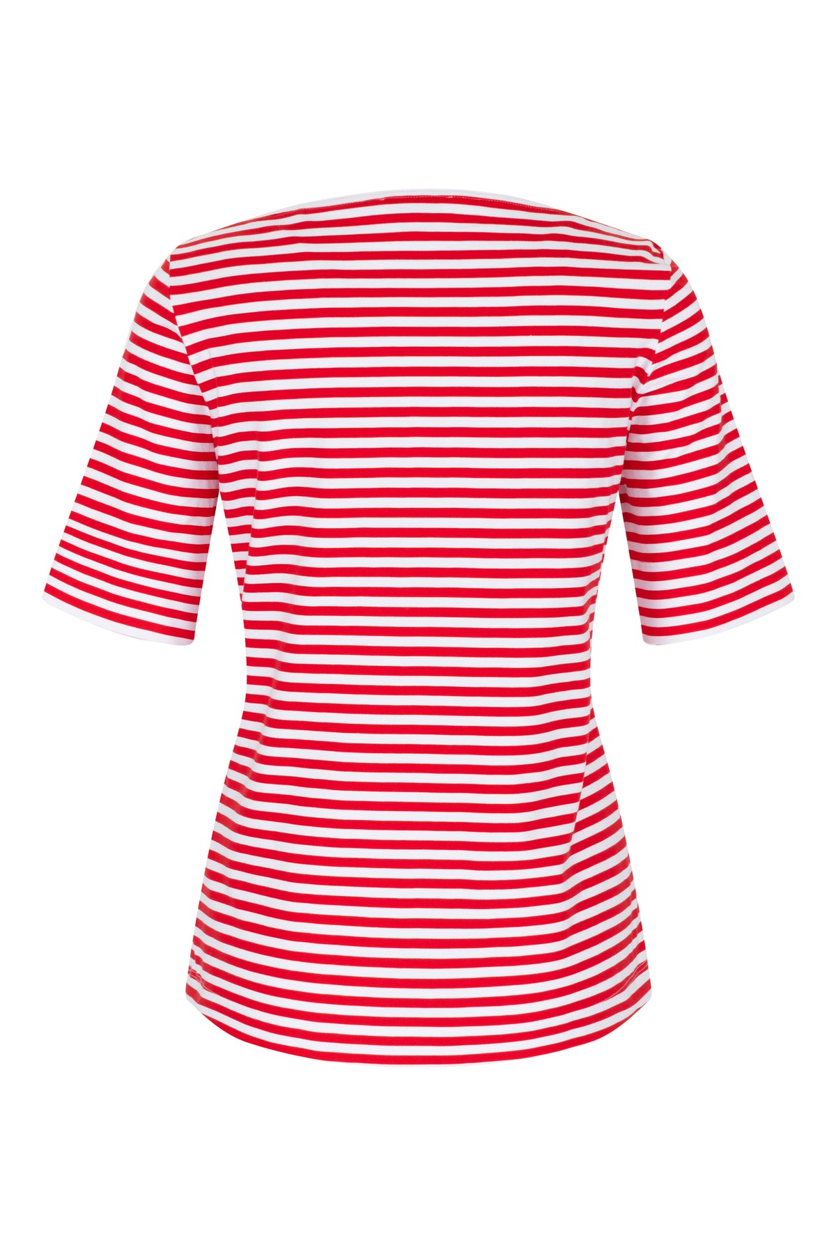 ETERNA FITTED Kurzarm Bluse rot gestreift stretch 6383-50-H555 - JERSEY SHIRT von Eterna