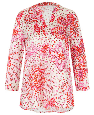 ETERNA LOOSE FIT 3/4-Arm Bluse rose print 7881-53-R422 - SATIN SHIRT