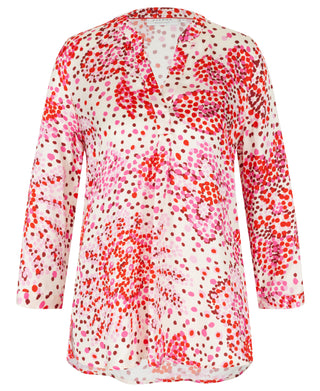 ETERNA LOOSE FIT 3/4-Arm Bluse rose print 7881-53-R422 - SATIN SHIRT