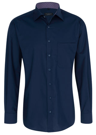 ETERNA COMFORT FIT Langarm Hemd - Deep Navy Stitch - 1300-19-E149