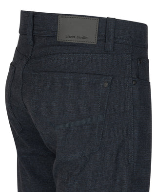 PIERRE CARDIN LYON TAPERED - Midnight Herringbone Navy - 34540 1031.6321
