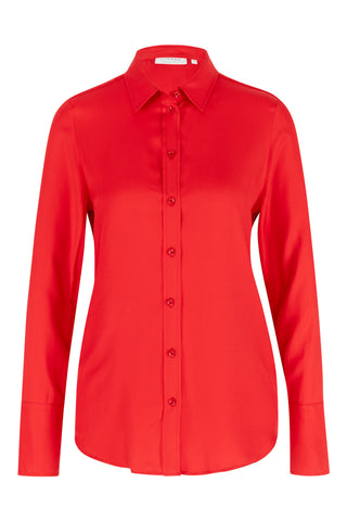 ETERNA REGULAR FIT Langarm Bluse - Crimson Satin Red - 5270-55-D295