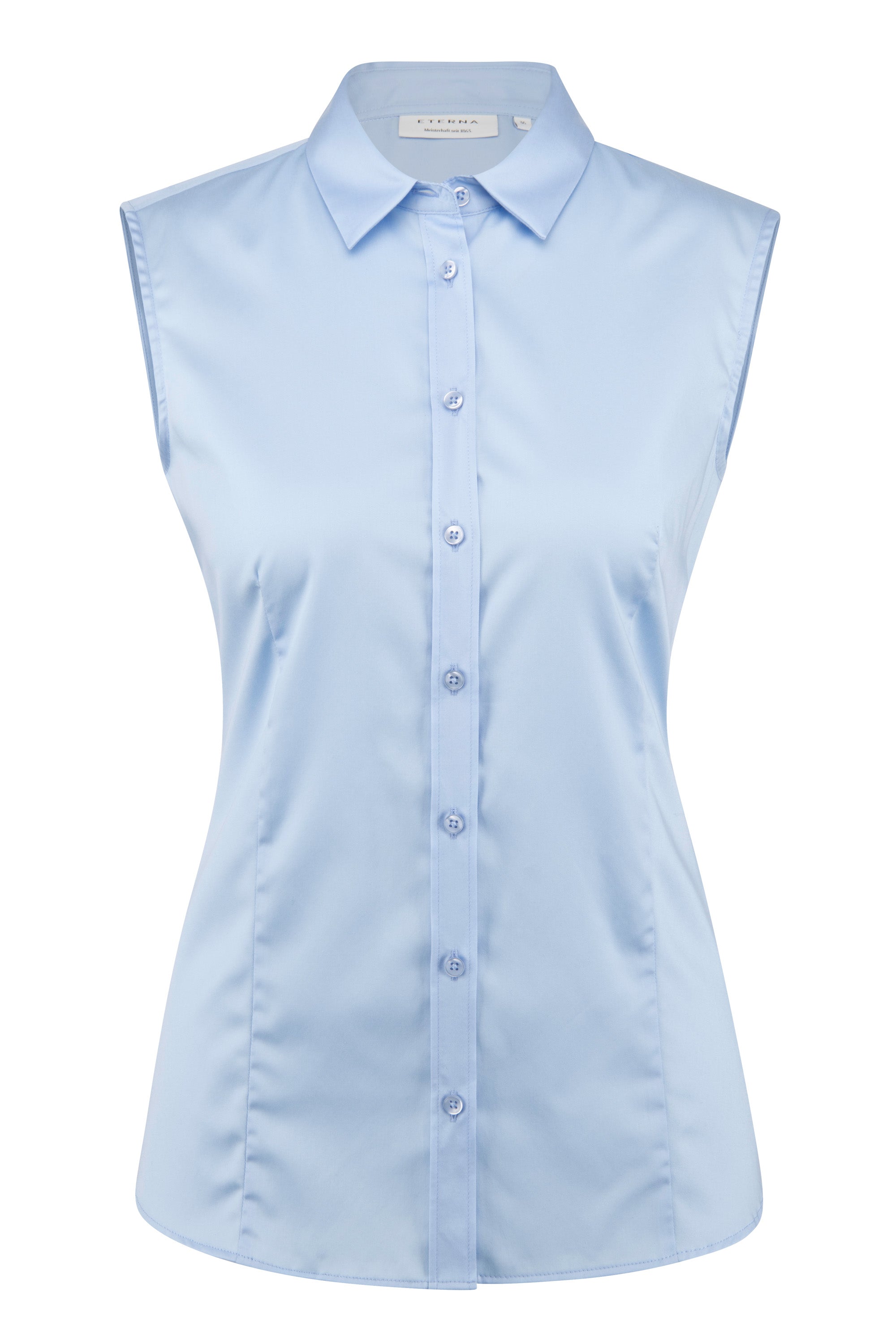 ETERNA Regular Fit Blusen ärmellos - Powder Sky Blue - 5585-12-A217