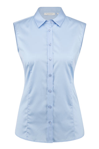 ETERNA Regular Fit Blusen ärmellos - Powder Sky Blue - 5585-12-A217