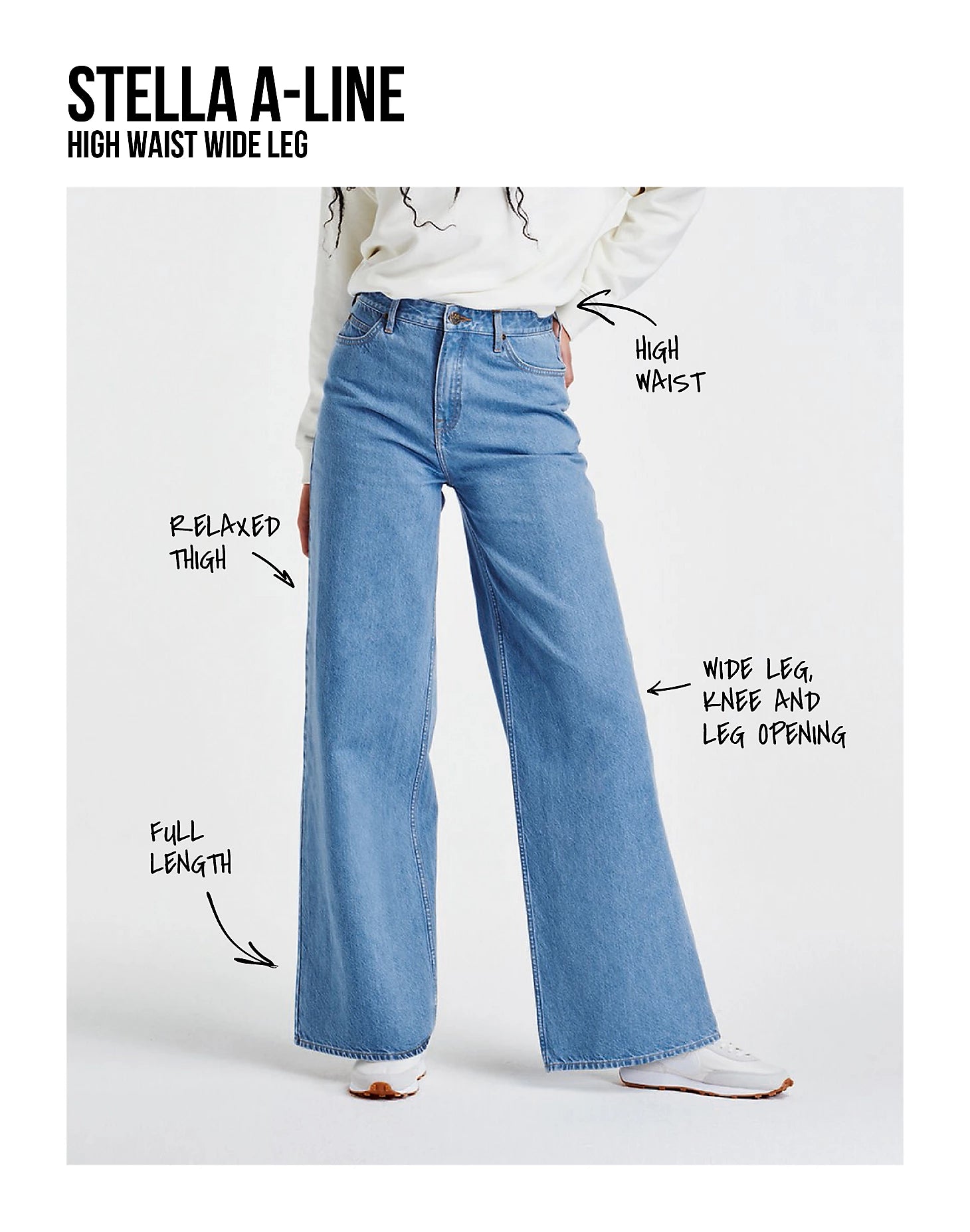 LEE STELLA A LINE take the hint WIDE LEG Schlaghose - Ocean Washway - 112346641 von LEE