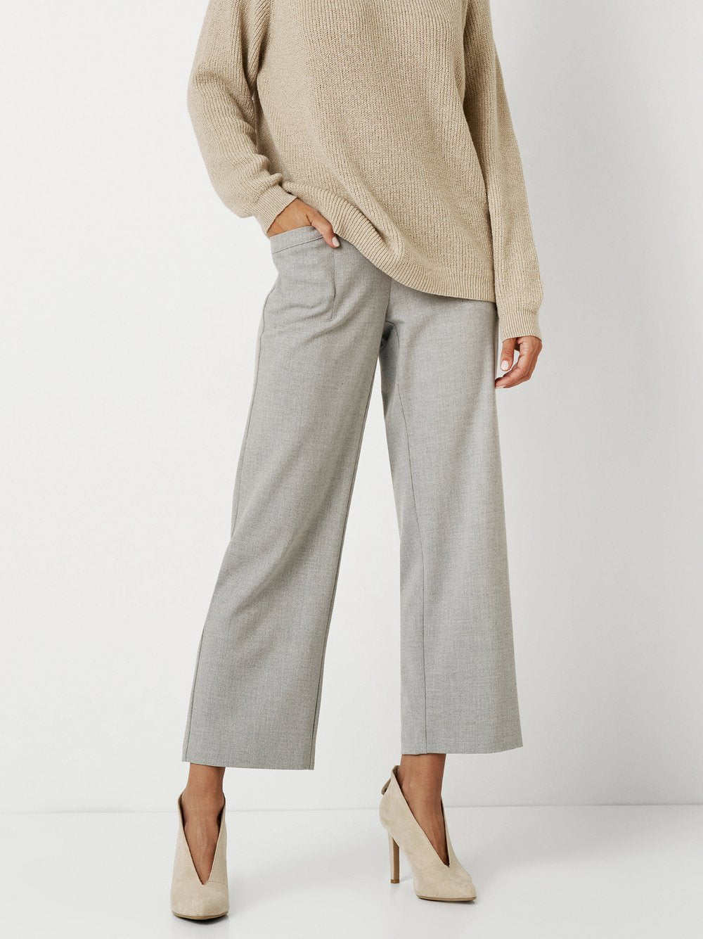 TONI SUE WIDE CHIC 7/8 Stoffhose - Cloud Grey Flannel - 1-1805-75-41004.086