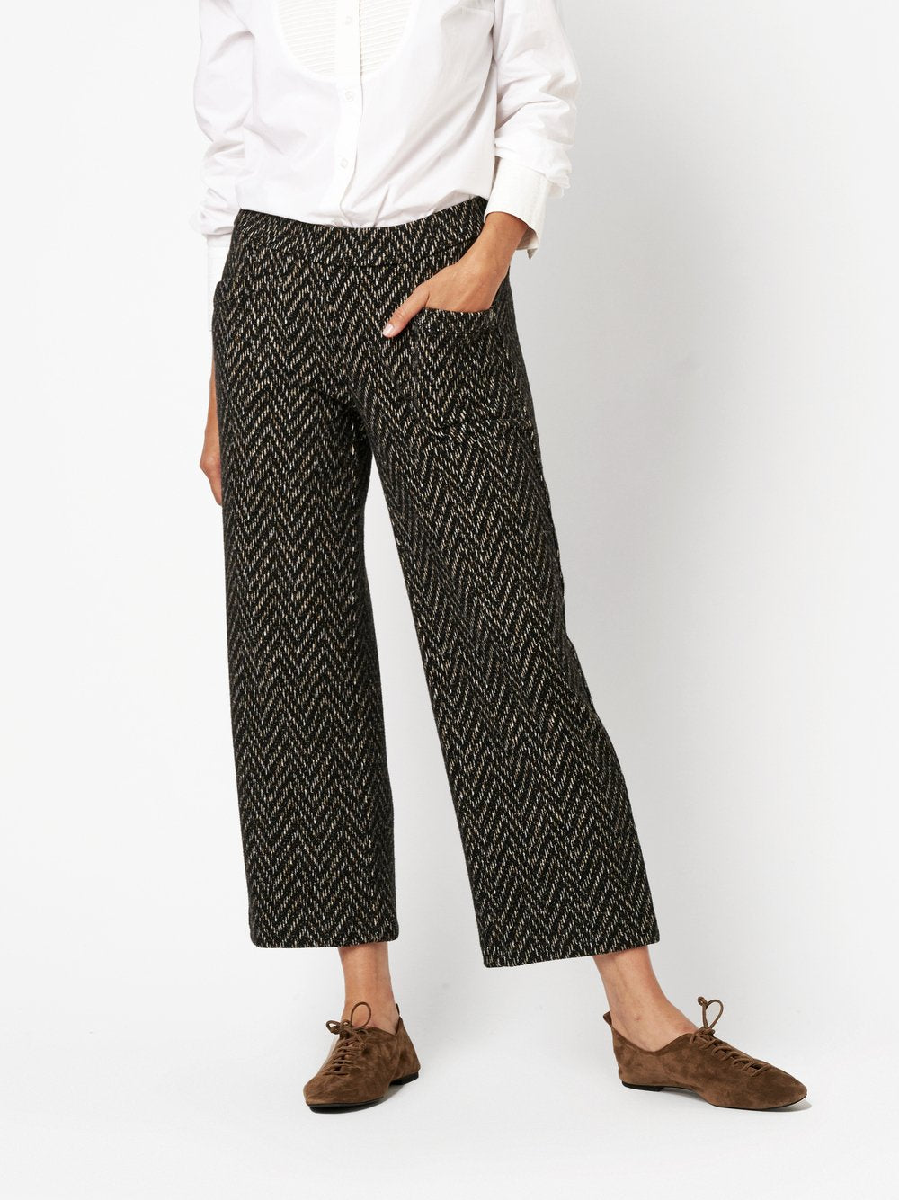 TONI SUE WIDE CHIC 7/8 - Herringbone Mocha Black - 1-1805-75-67094.751