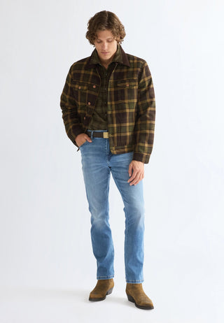 WRANGLER REGULAR WOOL TRUCKER Übergangsjacke olive 112387071