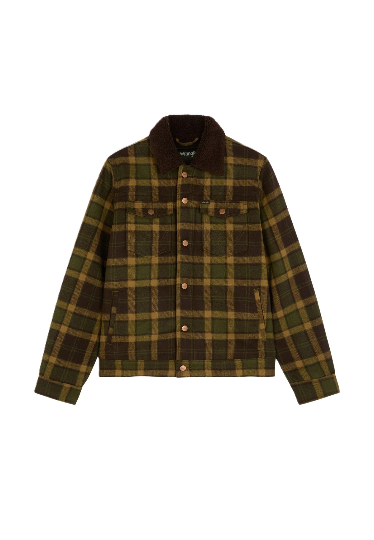 WRANGLER REGULAR WOOL TRUCKER Übergangsjacke olive 112387071