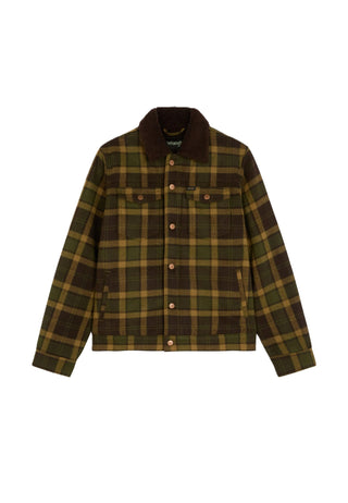 WRANGLER REGULAR WOOL TRUCKER Übergangsjacke olive 112387071