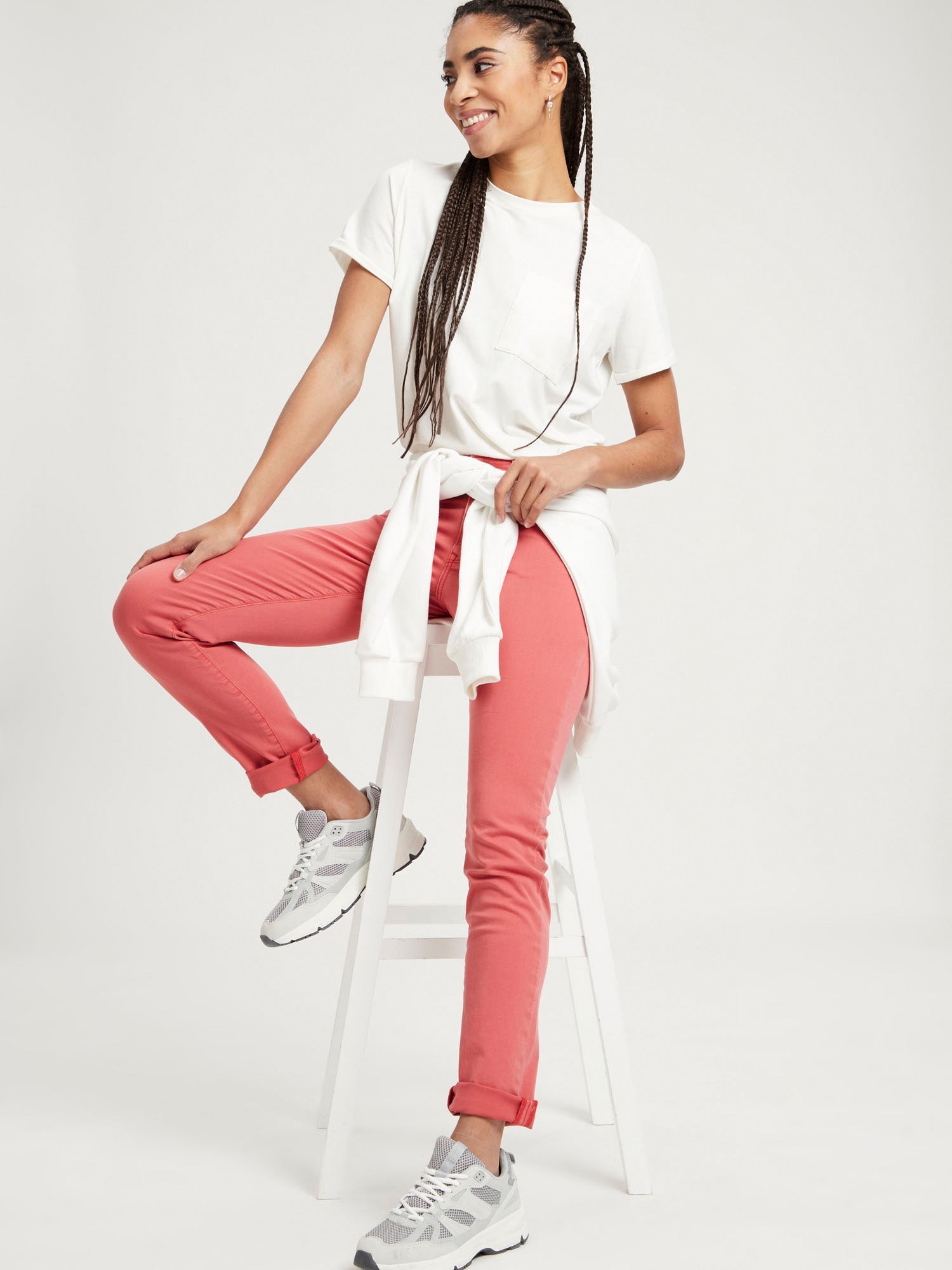 CROSS JEANS Anya Slim Jeans - Blush Coral Red - P489-230 von Cross Jeans