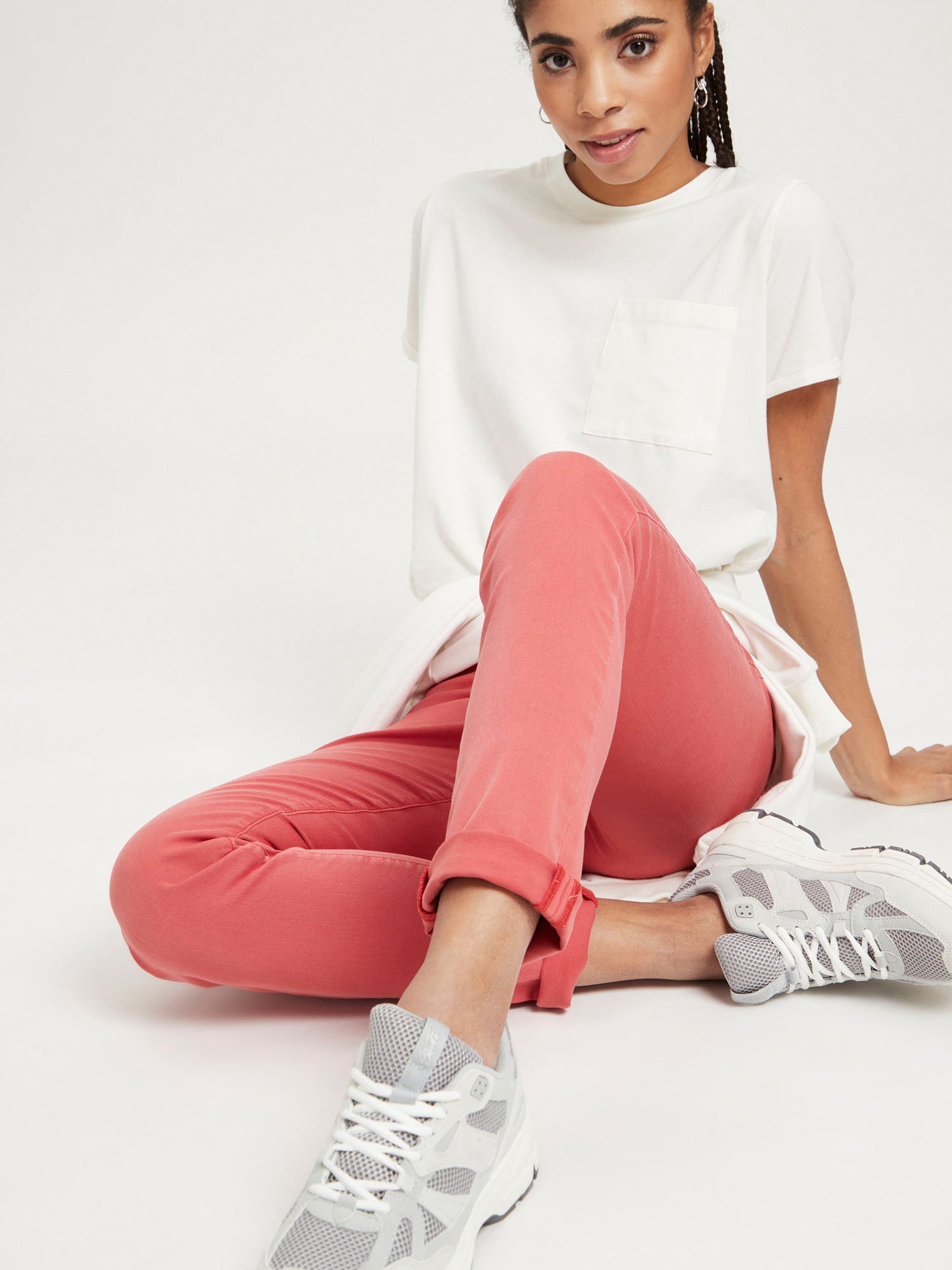 CROSS JEANS Anya Slim Jeans - Blush Coral Red - P489-230 von Cross Jeans
