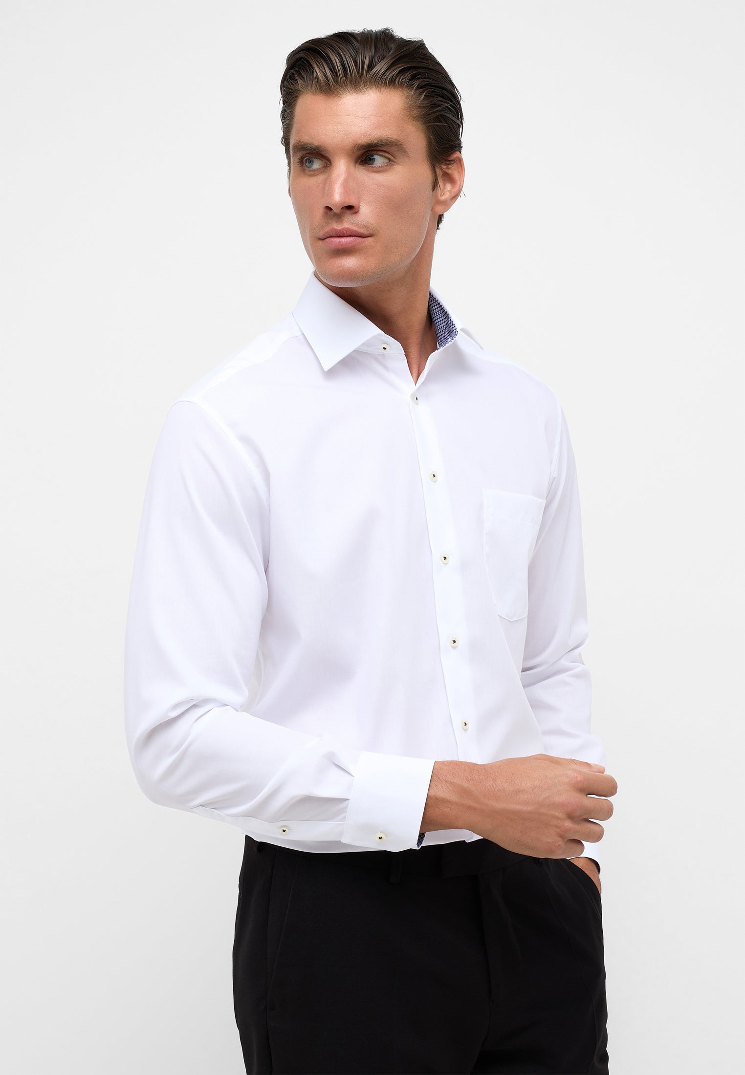 ETERNA MODERN FIT Langarm Hemd - Pearl Bright White - 1303-00-X15K von Eterna